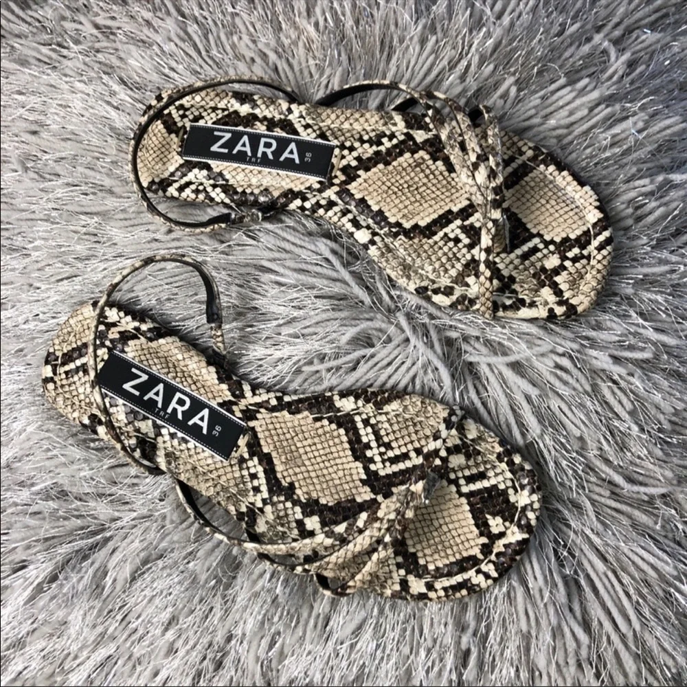 ZARA SNAKESKIN STRAPPY SANDALS bloggers favorite - Picture 2 of 9